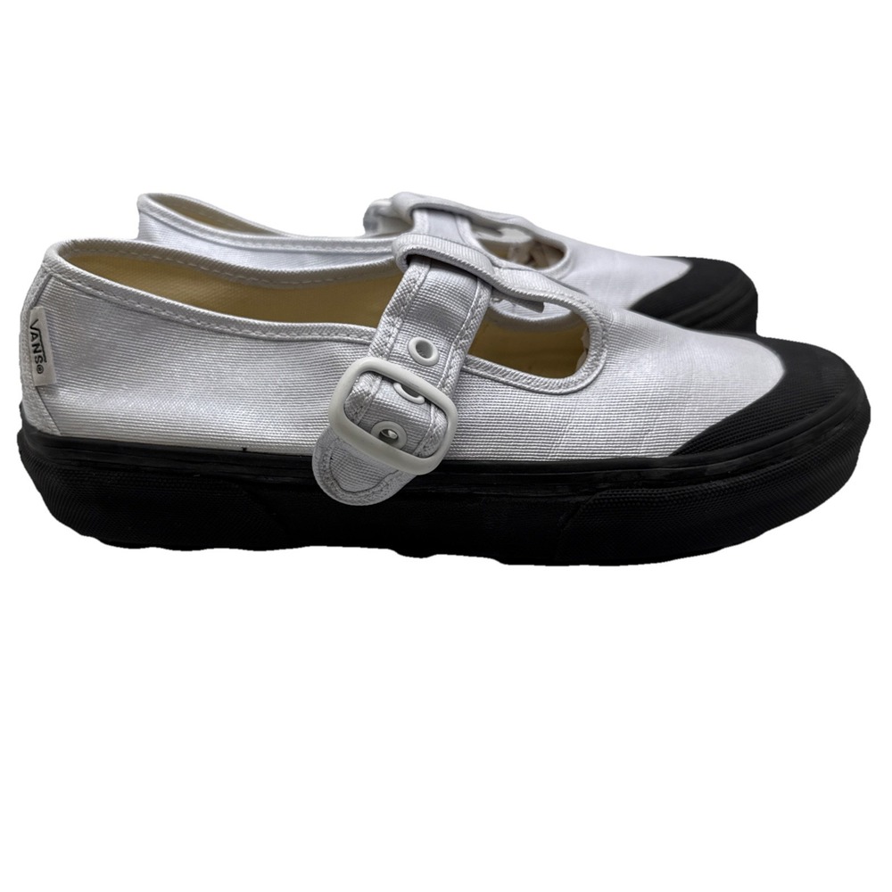 Size 7 - Vans Mary‎ Jane  True White Black Soles